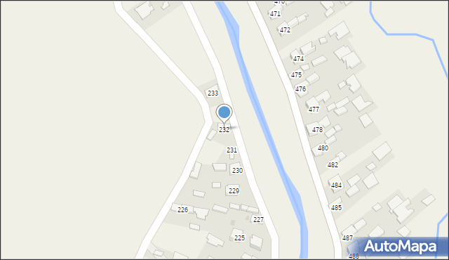 Borzęcin, Borzęcin, 232, mapa Borzęcin