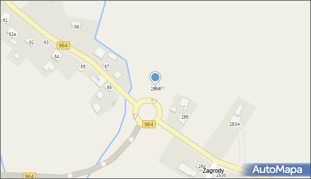 Borzęcin, Borzęcin, 286A, mapa Borzęcin