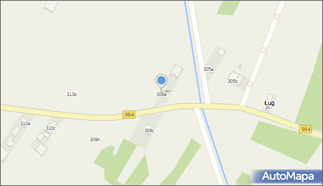 Borzęcin, Borzęcin, 309a, mapa Borzęcin