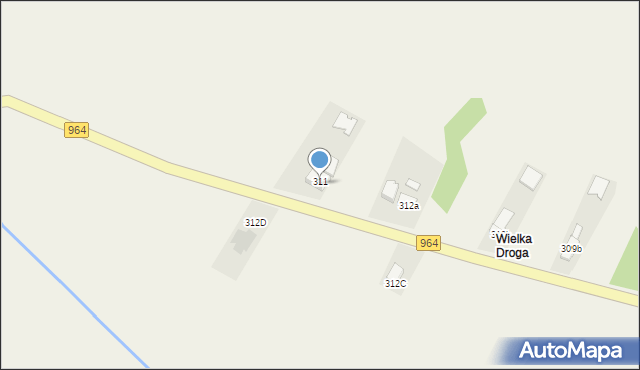 Borzęcin, Borzęcin, 311, mapa Borzęcin
