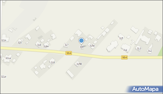 Borzęcin, Borzęcin, 316, mapa Borzęcin