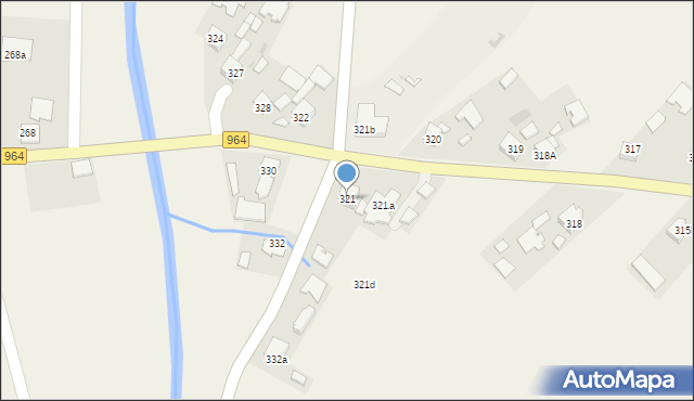 Borzęcin, Borzęcin, 321, mapa Borzęcin