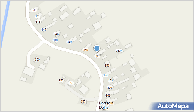 Borzęcin, Borzęcin, 351, mapa Borzęcin