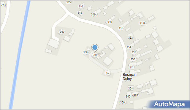 Borzęcin, Borzęcin, 358, mapa Borzęcin