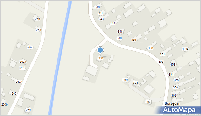 Borzęcin, Borzęcin, 360, mapa Borzęcin