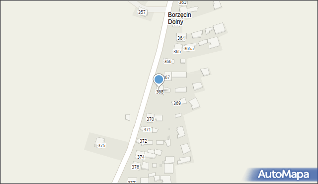 Borzęcin, Borzęcin, 368, mapa Borzęcin