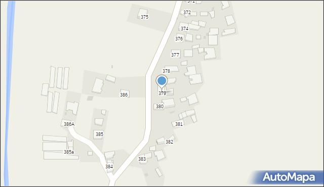 Borzęcin, Borzęcin, 379, mapa Borzęcin