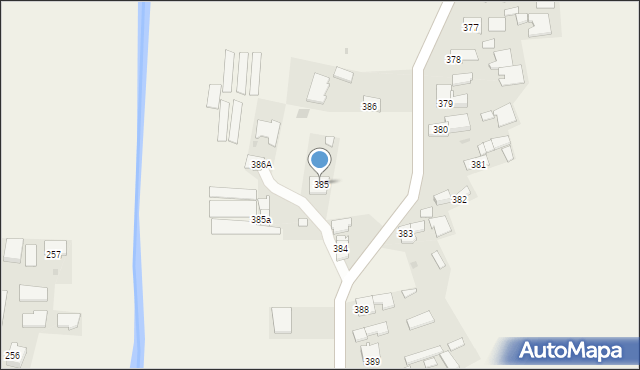 Borzęcin, Borzęcin, 385, mapa Borzęcin