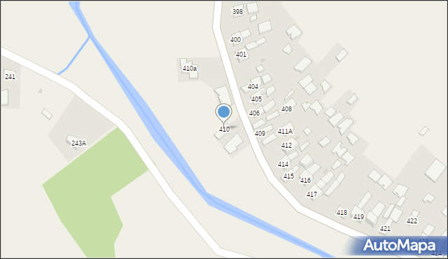 Borzęcin, Borzęcin, 410, mapa Borzęcin