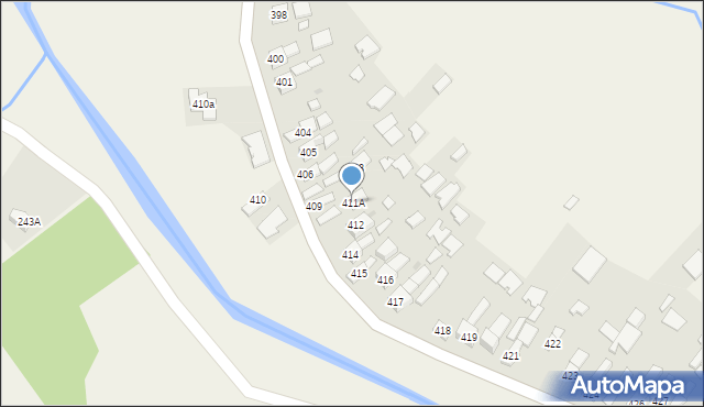 Borzęcin, Borzęcin, 411A, mapa Borzęcin