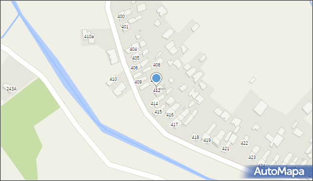 Borzęcin, Borzęcin, 412, mapa Borzęcin