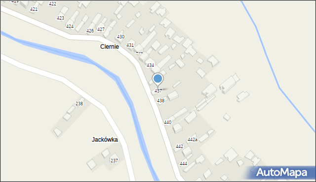 Borzęcin, Borzęcin, 437, mapa Borzęcin