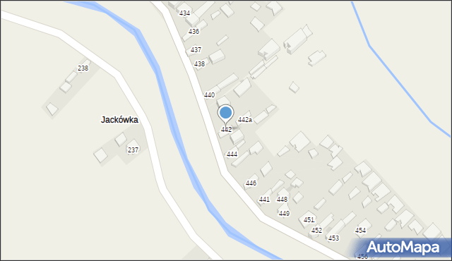 Borzęcin, Borzęcin, 442, mapa Borzęcin