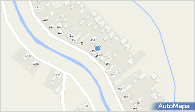 Borzęcin, Borzęcin, 457, mapa Borzęcin