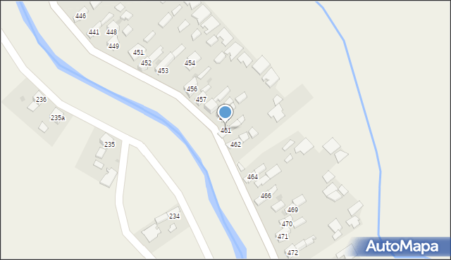 Borzęcin, Borzęcin, 461, mapa Borzęcin