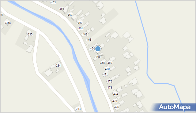 Borzęcin, Borzęcin, 466, mapa Borzęcin