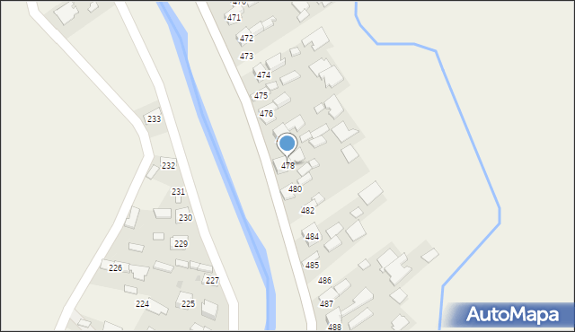 Borzęcin, Borzęcin, 478, mapa Borzęcin