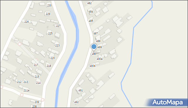 Borzęcin, Borzęcin, 490, mapa Borzęcin