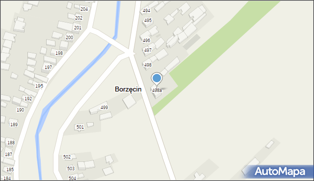 Borzęcin, Borzęcin, 498a, mapa Borzęcin