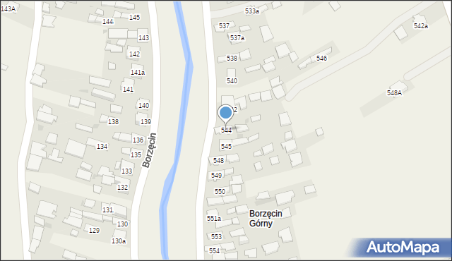 Borzęcin, Borzęcin, 544, mapa Borzęcin