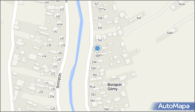 Borzęcin, Borzęcin, 545, mapa Borzęcin