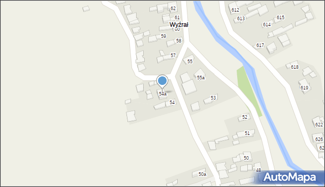 Borzęcin, Borzęcin, 54a, mapa Borzęcin