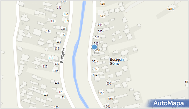 Borzęcin, Borzęcin, 551, mapa Borzęcin