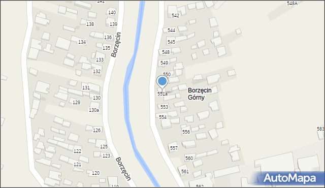 Borzęcin, Borzęcin, 551a, mapa Borzęcin