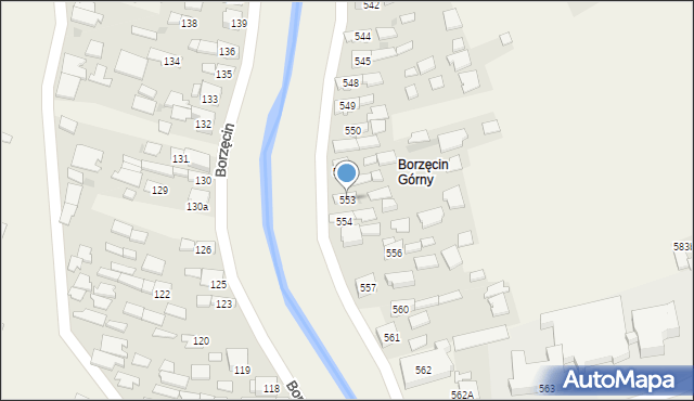 Borzęcin, Borzęcin, 553, mapa Borzęcin