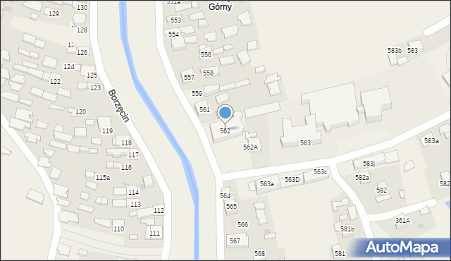 Borzęcin, Borzęcin, 562, mapa Borzęcin