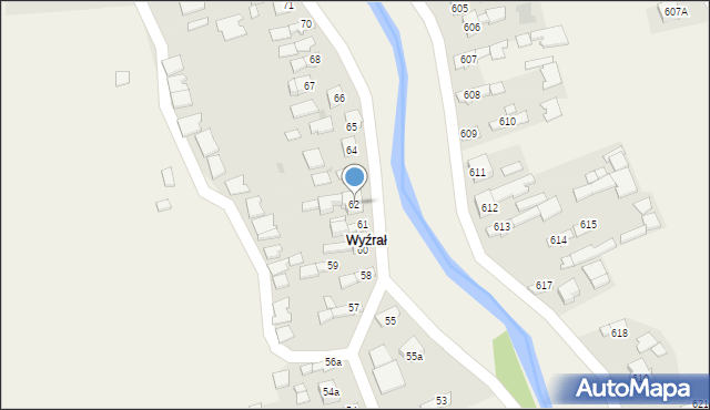 Borzęcin, Borzęcin, 62, mapa Borzęcin