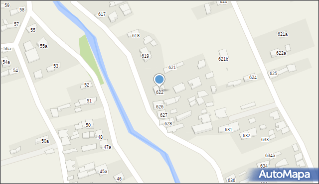 Borzęcin, Borzęcin, 622, mapa Borzęcin