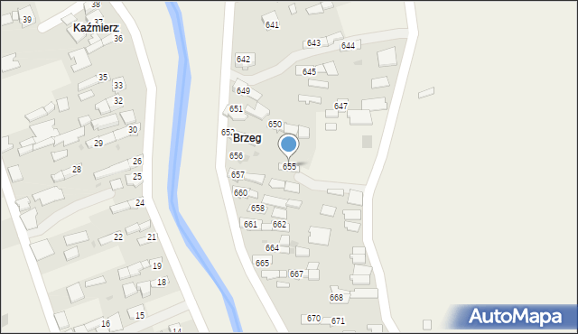 Borzęcin, Borzęcin, 655, mapa Borzęcin