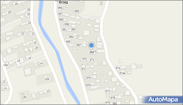 Borzęcin, Borzęcin, 668, mapa Borzęcin