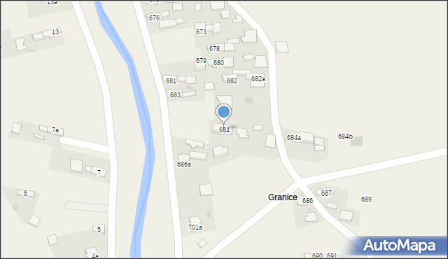 Borzęcin, Borzęcin, 684, mapa Borzęcin