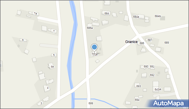 Borzęcin, Borzęcin, 701a, mapa Borzęcin