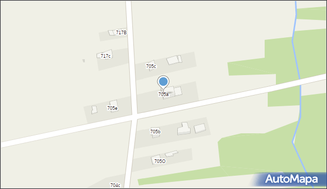 Borzęcin, Borzęcin, 705a, mapa Borzęcin