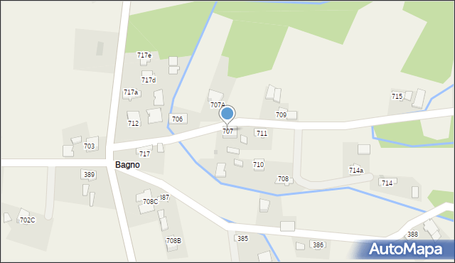 Borzęcin, Borzęcin, 707, mapa Borzęcin