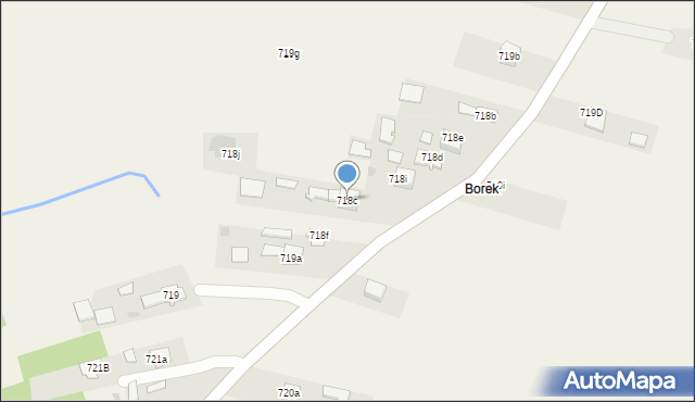 Borzęcin, Borzęcin, 718c, mapa Borzęcin