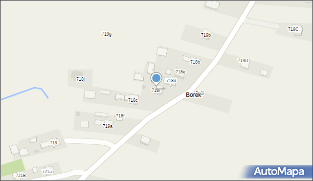 Borzęcin, Borzęcin, 718i, mapa Borzęcin