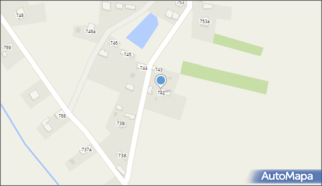 Borzęcin, Borzęcin, 741, mapa Borzęcin