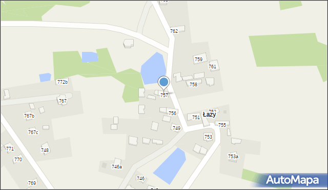 Borzęcin, Borzęcin, 757, mapa Borzęcin