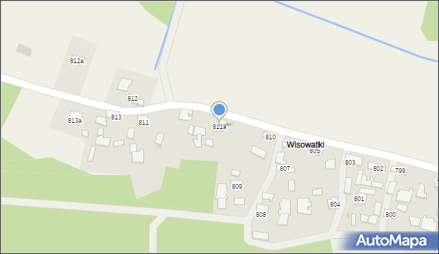 Borzęcin, Borzęcin, 811a, mapa Borzęcin