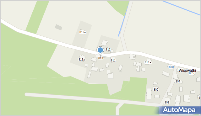 Borzęcin, Borzęcin, 813, mapa Borzęcin