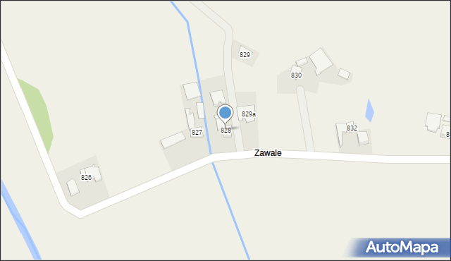 Borzęcin, Borzęcin, 828, mapa Borzęcin