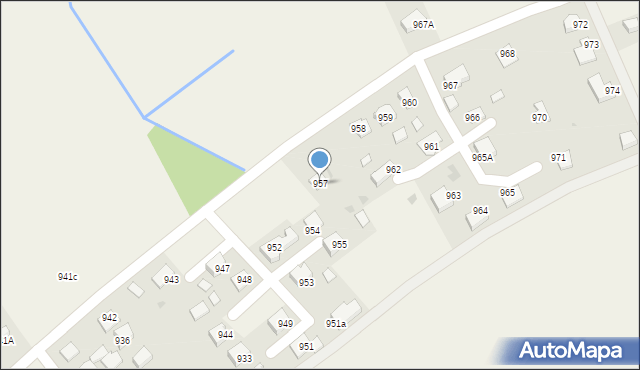 Borzęcin, Borzęcin, 957, mapa Borzęcin