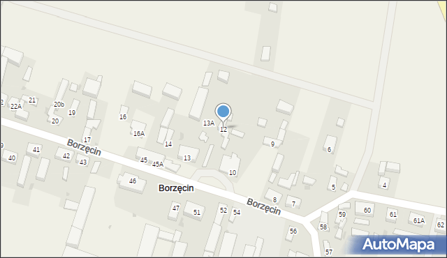 Borzęcin, Borzęcin, 12, mapa Borzęcin