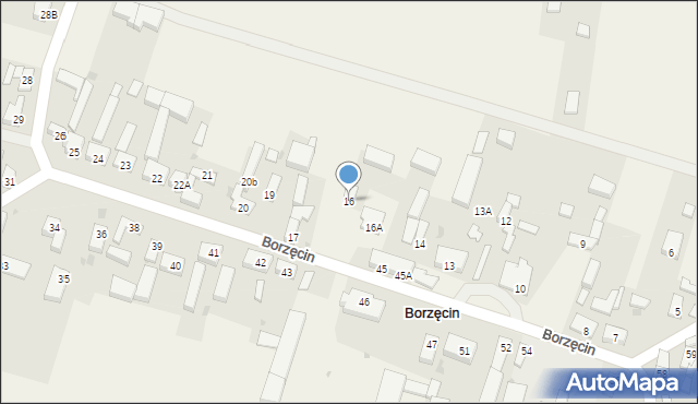 Borzęcin, Borzęcin, 16, mapa Borzęcin