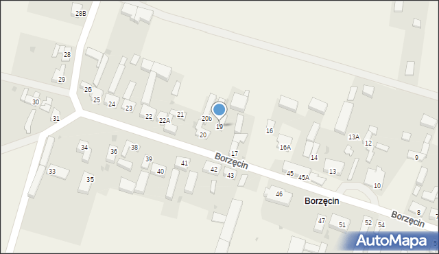 Borzęcin, Borzęcin, 19, mapa Borzęcin