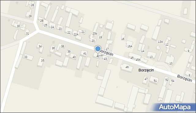 Borzęcin, Borzęcin, 42, mapa Borzęcin